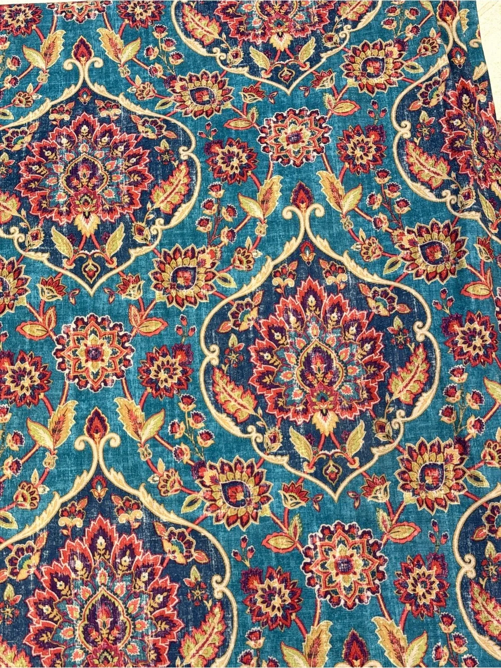 Pair Pier 1 Imports Ankari Teal Grommet Top Medallion Curtain Panels 50”x 84”